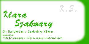 klara szakmary business card